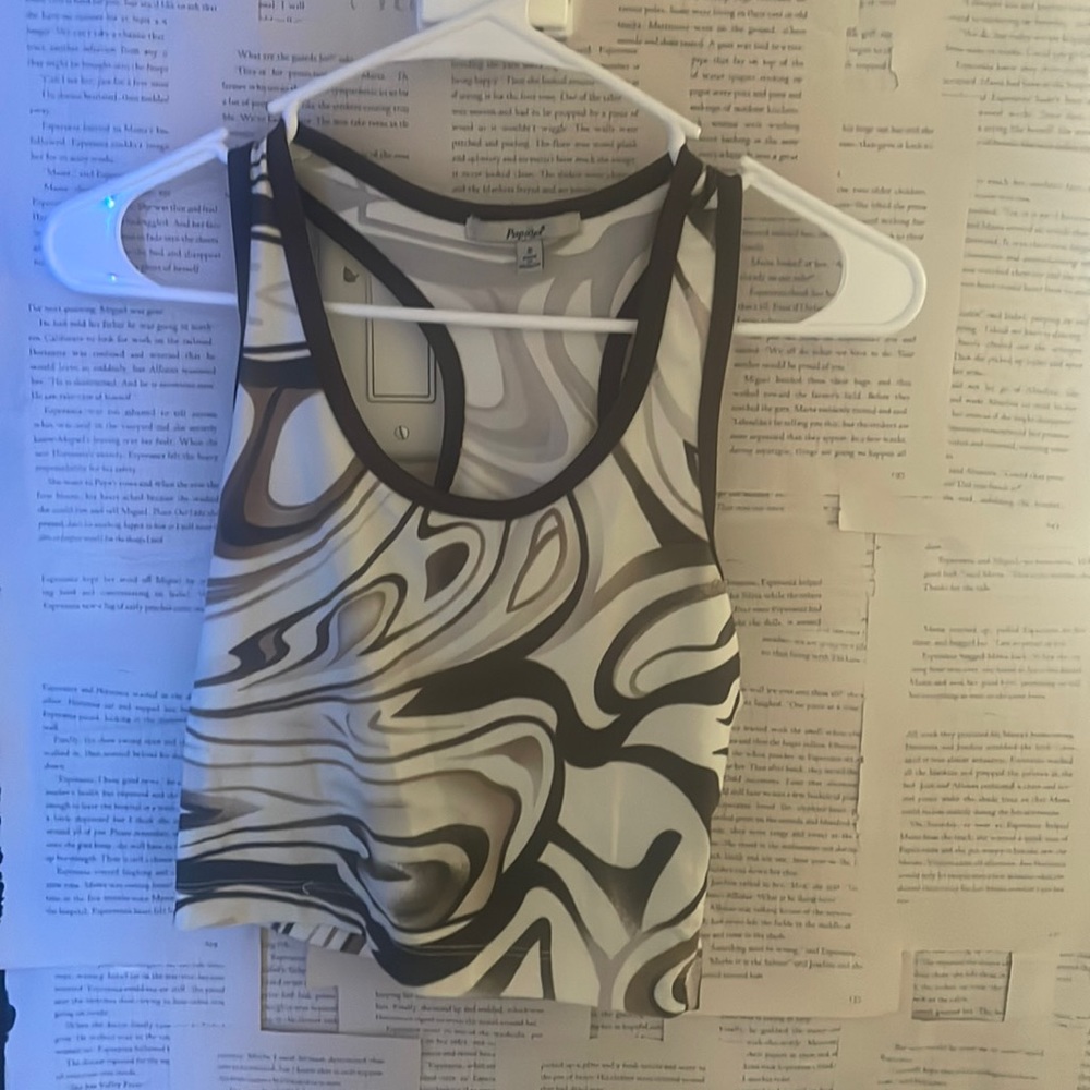 Size small papaya white and brown tank top